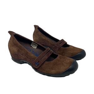 Merrell Plaza Bandeau Brown Suede Leather Mary Jane Shoes sz 7.5